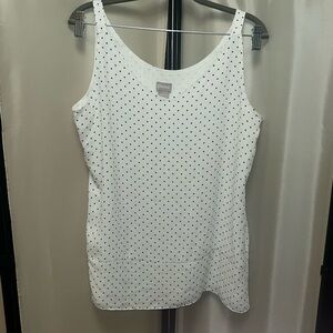 Chico's White and Black Fitted Tank Top